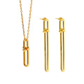 Ins Fashion Gold Plated Jewelry Set Stainless Steel Jewelry Sets Necklace Set Jewelry Women